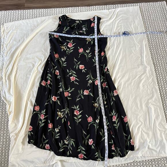 Vtg Y2K 2000s Cimmaron Plus Black Dark Floral Maxi Dress Wmns Sz 16 Cottagecore - Picture 11 of 11